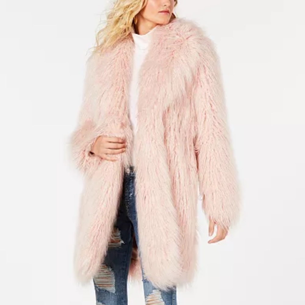 Women's Light Pink Shaggy Coat